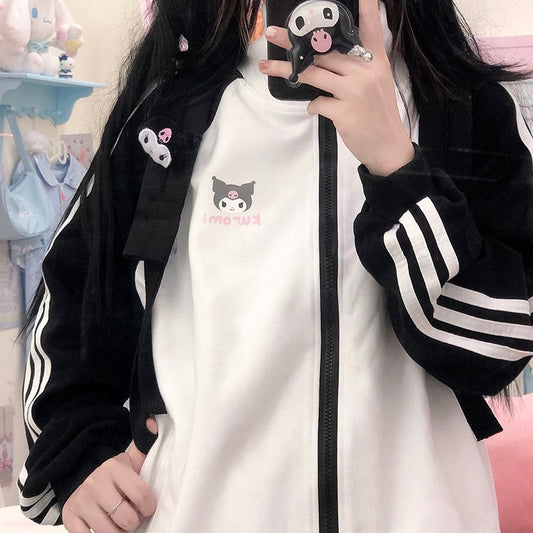 Kawaii Kuromi Sweet Zipper Cardigan Jacket