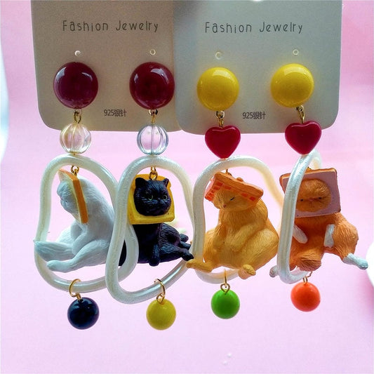 Cute Cat Exaggerated Earrings