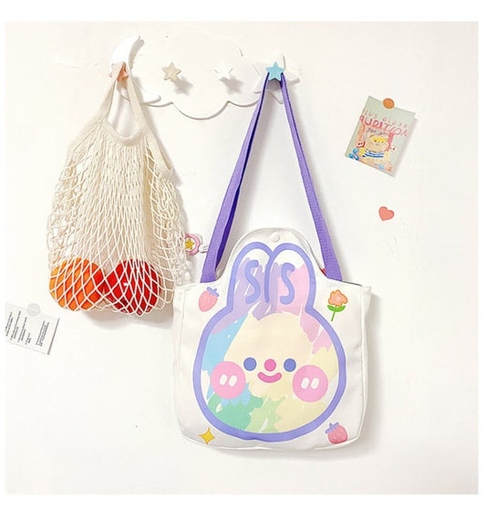 Korean Cartoon Rabbit Canvas Shoulder Bag