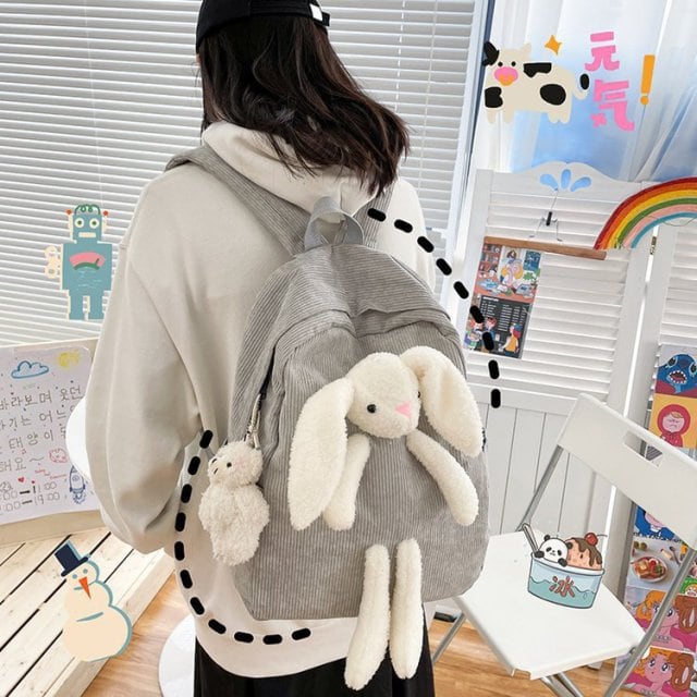 Kawaii 3D Plush Bunny Backpack.
