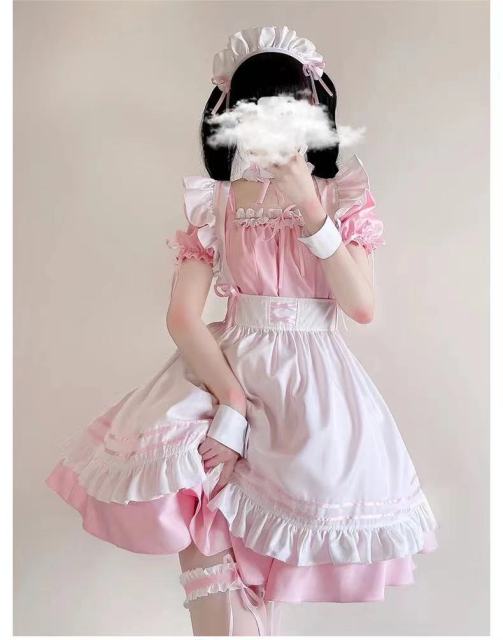 Cute Lolita Maid Animation Outfit Dress Set