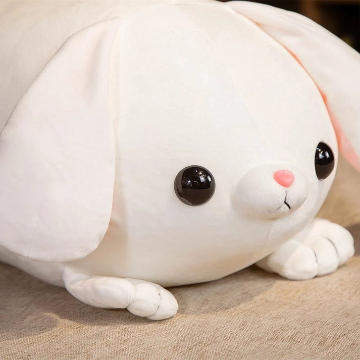 Kawaii White Laying Bunny Plushie Toy