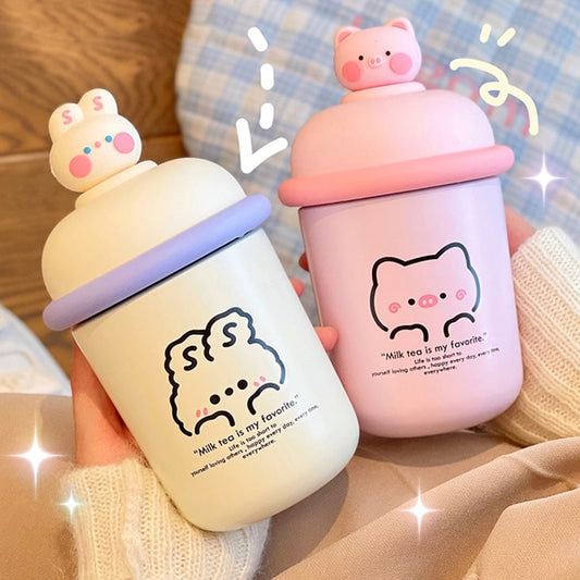 Kawaii Pink Pig Thermos 350ml