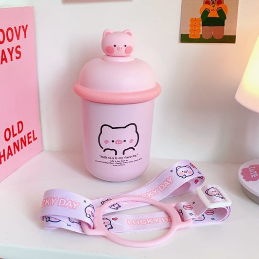Kawaii Pink Pig Thermos 350ml