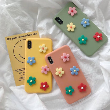 Kawaii 3D Colorful Chrysanthemum iPhone Case