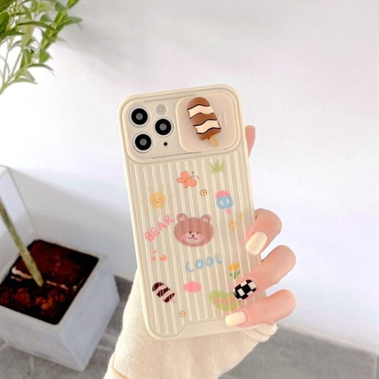 Cute 3D Bear Painted iPhone Case