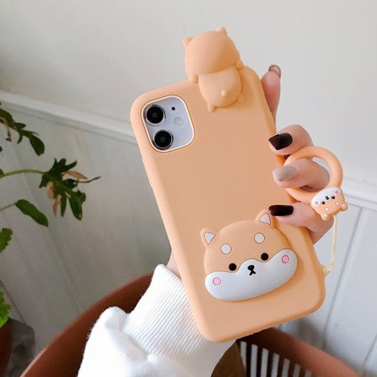 Cute 3D Cartoon Shiba Inu iPhone Case