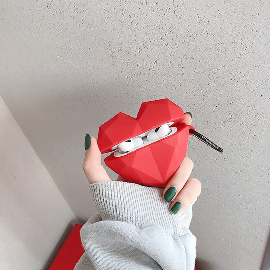 Cute Red Heart Airpods Case