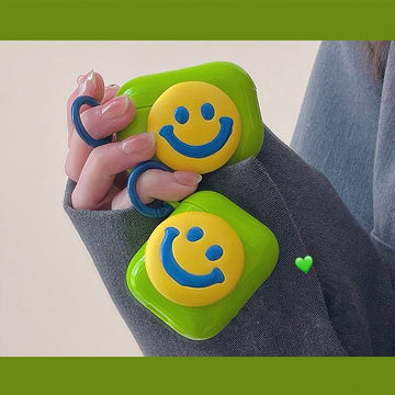 Kawaii Smile Emoji Green Airpods Case