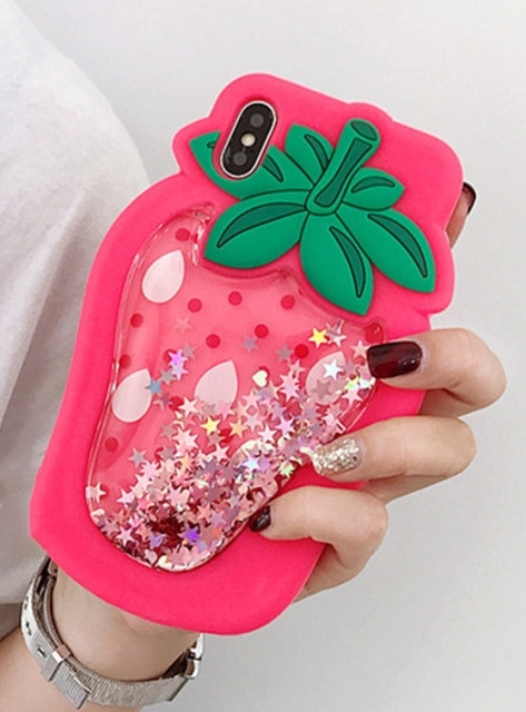 Kawaii Liquid Strawberry iPhone Case