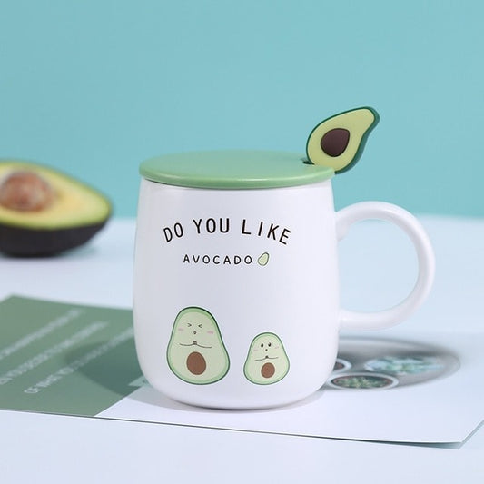 Lovely Green Avocado Mug With Lid 400ML