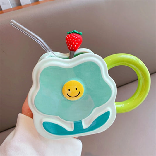 Cute Creative Flower Ceramic Mug