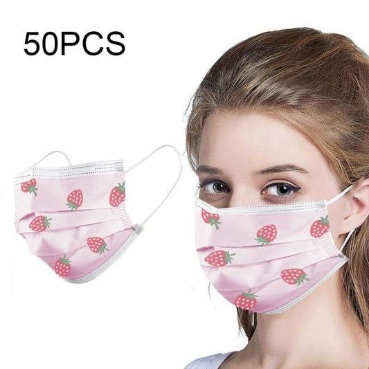 Kawaii Strawberry Print Face Masks