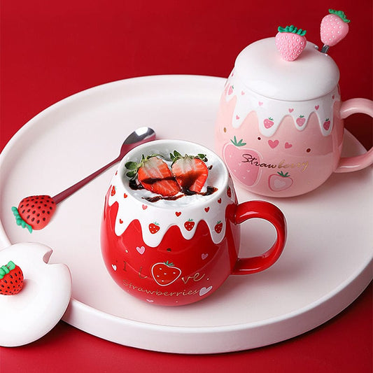 Cute Strawberry Coffee Mug 500ml