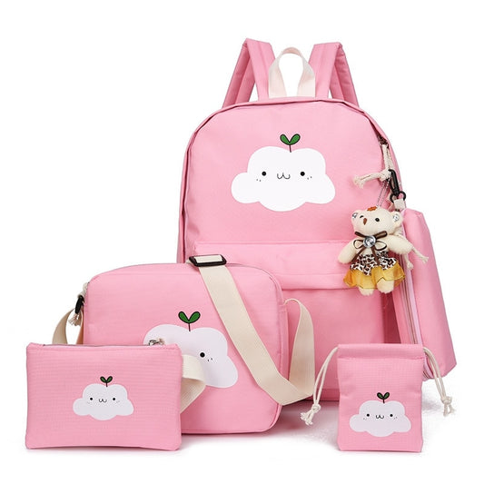 Kawaii Cloud Backpack Set