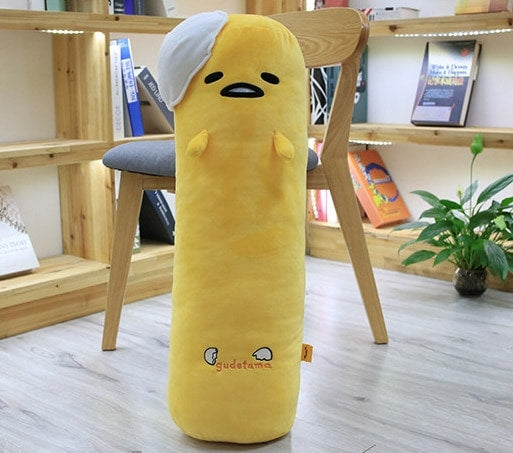 Cute long Gudetama Lazy Egg Stuffed Pillow Plushie