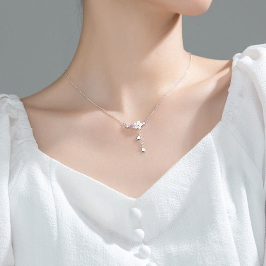 Sweet Sakura Silver Necklace