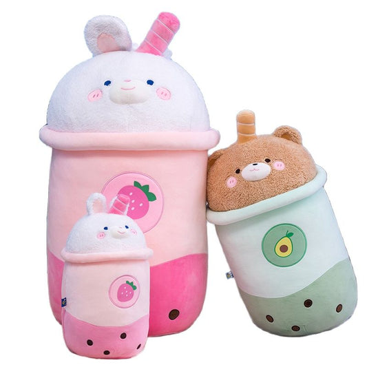 Kawaii Bubble Tea Bunny Bear Lid Plushie