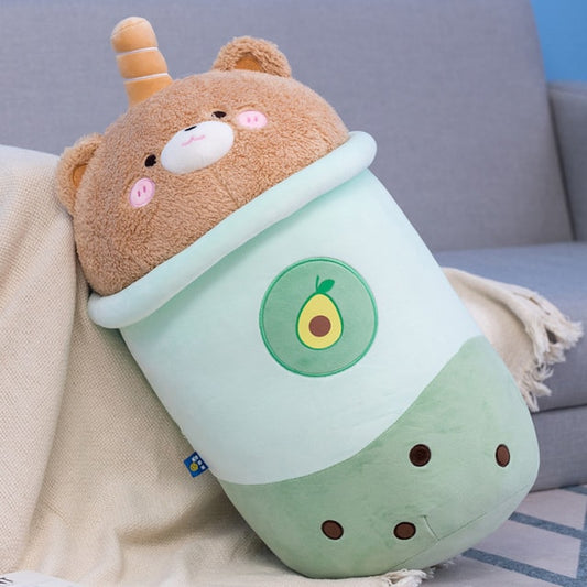 Kawaii Bubble Tea Bunny Bear Lid Plushie