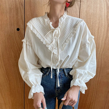 Vintage Hollow Korean Blouses