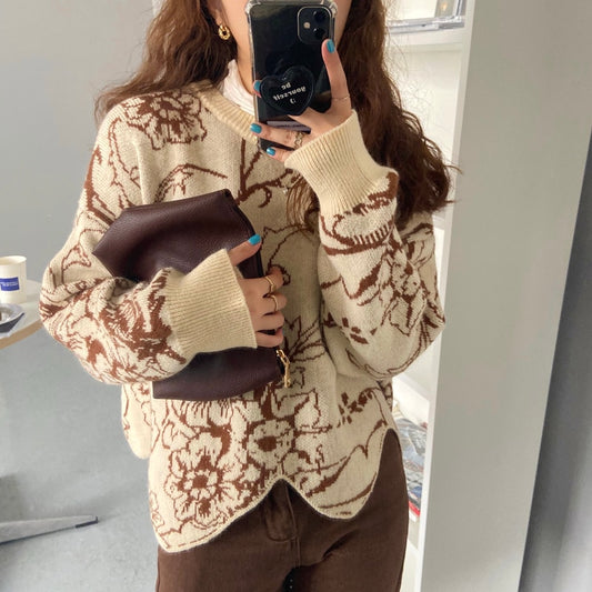 Retro O-Neck Korean Sweater