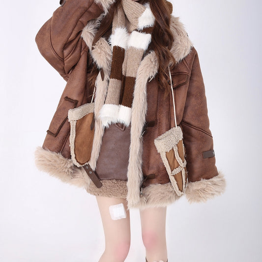 American retro Maillard-style Coat