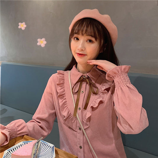 Kawaii Puff Sleeved Falbala Shirt