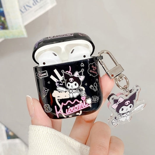 Black Cartoon Kuromi Airpods Case