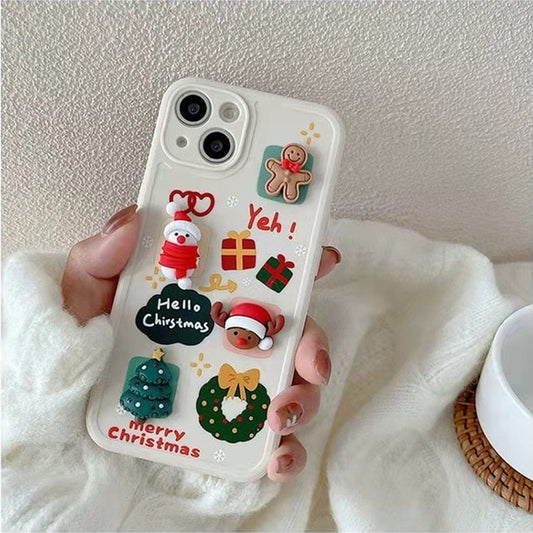 Kawaii Cartoon 3D Snowman iPhone Case