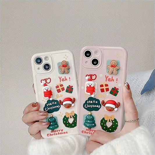 Kawaii Cartoon 3D Snowman iPhone Case