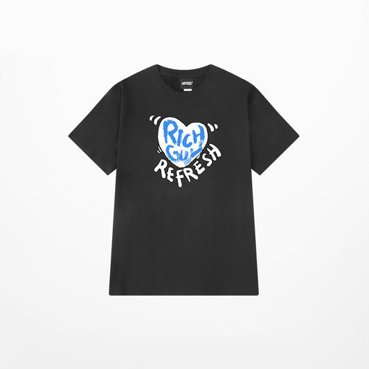 Cartoon Heart Print Oversized T-Shirt