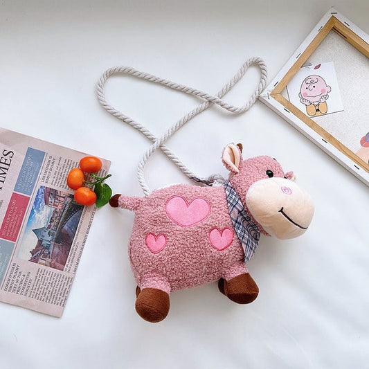 Kawaii Cow Plush Shoulder Bag