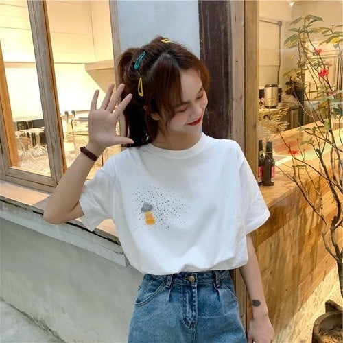 Sweet Girls Simple Loose T-Shirt