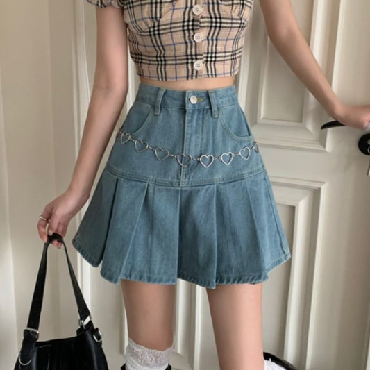 Harajuku Casual Denim Mini Skirt