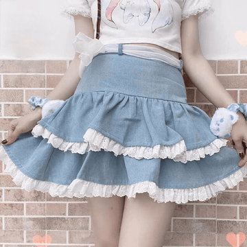 Harajuku Ruffles High Waist Skirt