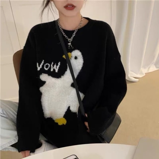 Kawaii Cartoon Duck Sweater.