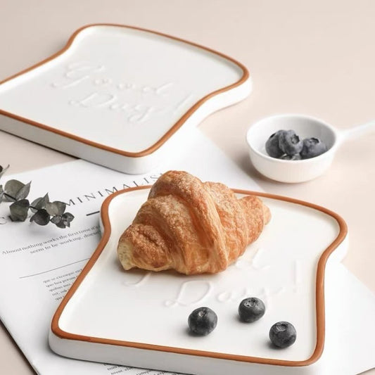 Ceramic Toast Shaped Plate