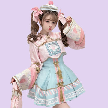 Chinese-style Pink Zombie Lolita Dress Set