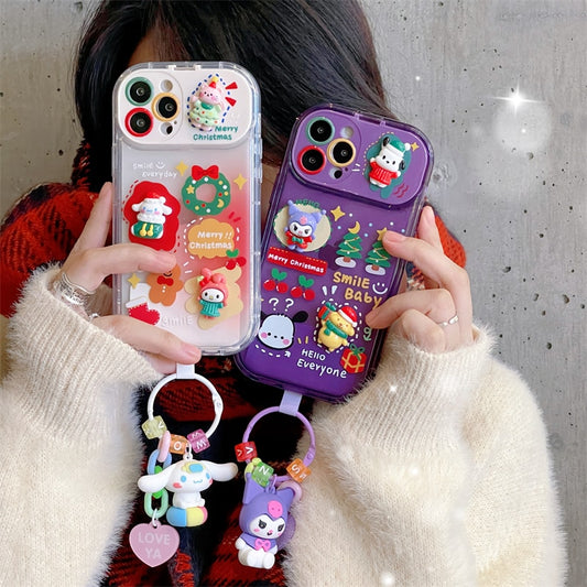 Christmas Cartoon Cinnamoroll Kuromi iPhone Case