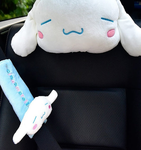 Cinnamoroll Inspired Car Neck Headrest Pillows Seatbelt Cover
