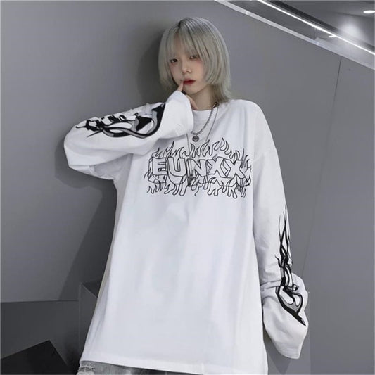 Gothic punk long sleeve egirl tee