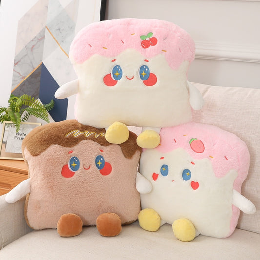 Kawaii Cartoon Strawberry Cherry Toast Pillow