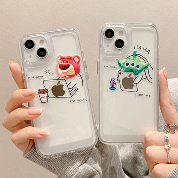 Creative Office Cartoon Bear iPhone Case