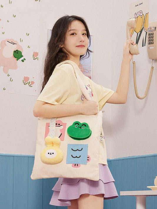 Cute Animal Large Canvas Bag