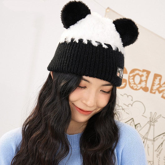 Cute Bear Ears Knitted Plush Hat