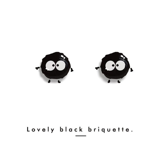 Cute Black Briquette Earrings