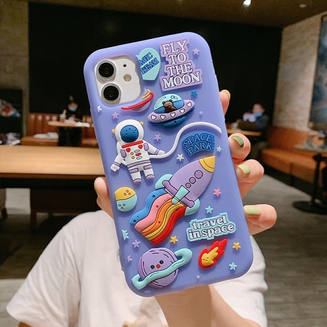 3D Cartoon Space Astronaut iPhone Case.
