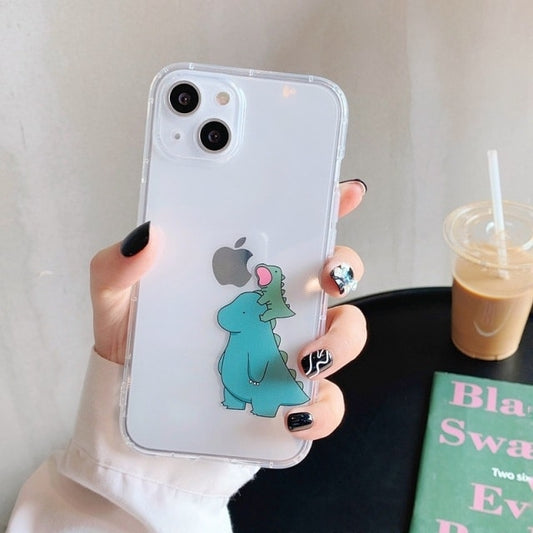 Cartoon Dinosaur Couple iPhone Case