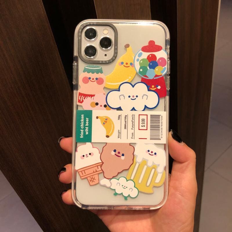 Cartoon Bear Transparent iPhone Cases.