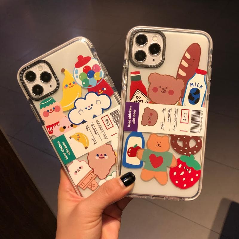 Cartoon Bear Transparent iPhone Cases.